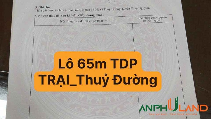 Cần bán siêu phẩm tại TDP Trại, Phường Thủy Nguyên ( xã Thủy Đường), TP Hải Phòng