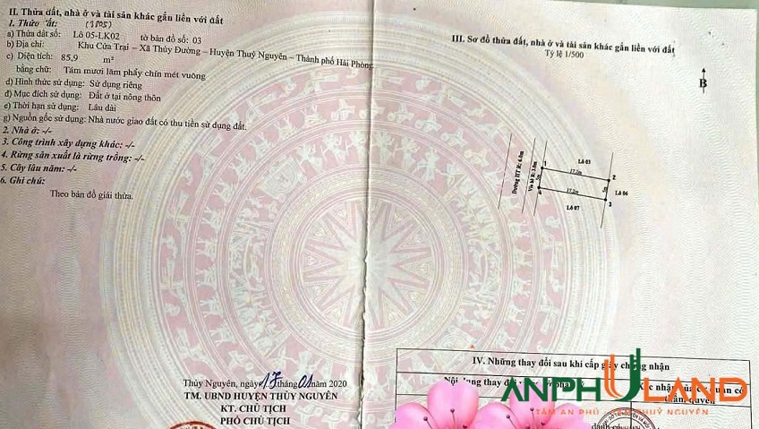 Bán lô đất đẹp khu đấu giá Cửa Trại, phường Thuỷ Nguyên, TP Hải Phòng