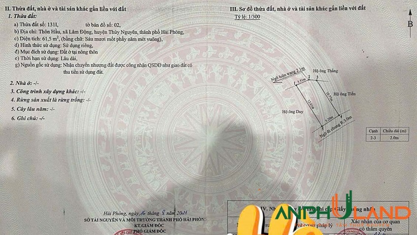 Chính chủ gửi bán lô đất tại phường Thiên Hương (Lâm Động), TP Hải Phòng