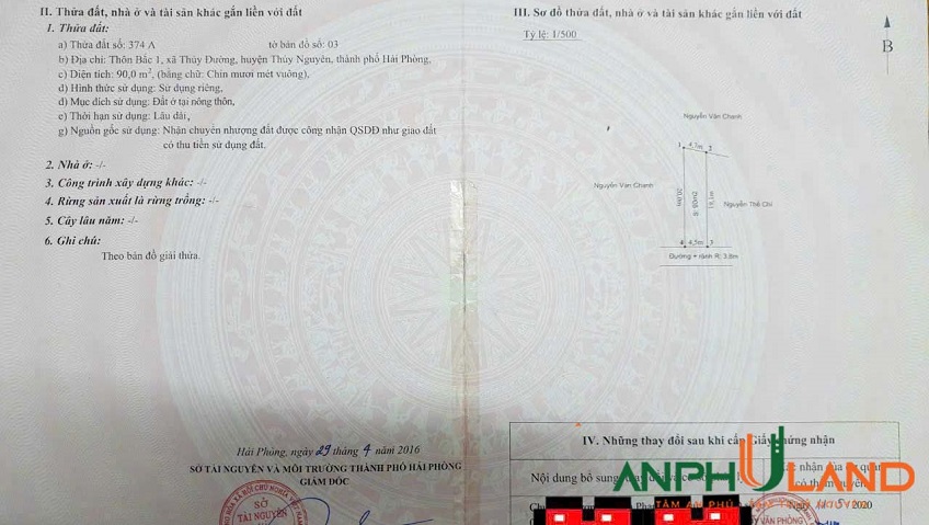 Chính chủ gửi bán lô đất đẹp tại phường Thuỷ Nguyên (Thuỷ Đường), TP Hải Phòng