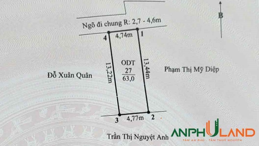 Chào bán lô đất 63m2 tại TDP Đường Đá, Phường Thủy Nguyên ( xã Hoa Động), TP Hải Phòng