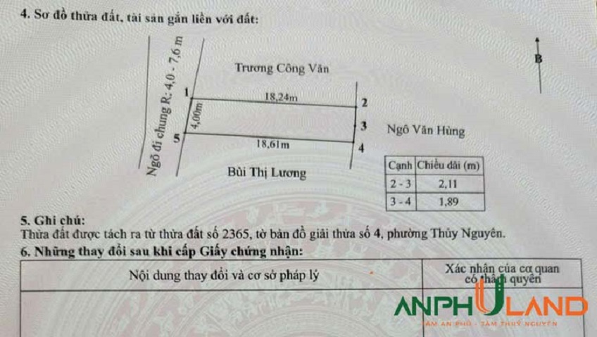 Chào bán lô đất đẹp TDP Đông Nam, phường Thuỷ Nguyên (Dương Quan), TP Hải Phòng