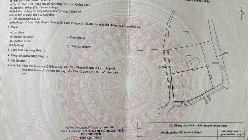 Bán siêu phẩm đầu tư lô góc 600m2 tại Hoàng Tân, Phường Quảng Yên, Quảng Ninh