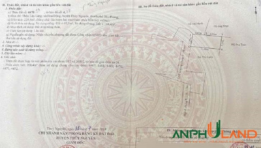 Bán lô 60m² đường thông tại phường Thuỷ Nguyên (Hoa Động), TP Hải Phòng