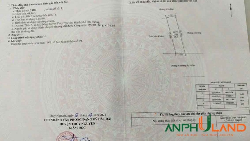 Chính chủ gửi bán lô đất nền đẹp siêu vip tại Phường Lê Ích Mộc ( Mỹ Đồng cũ), TP Hải Phòng