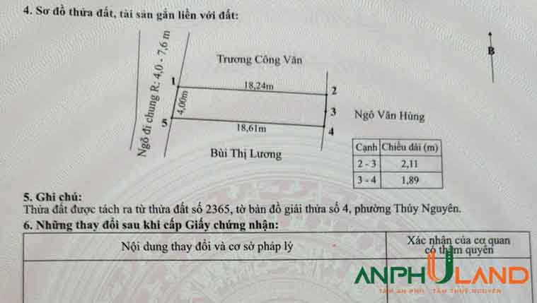 Chào bán lô đất đẹp tại TDP Đông Nam, Phường Thủy Nguyên ( xã Dương Quan), TP Hải Phòng
