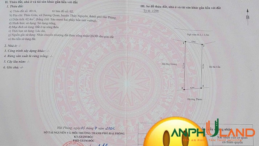 Chào bán căn nhà đẹp tại phường Thuỷ Nguyên (Dương Quan), TP Hải Phòng