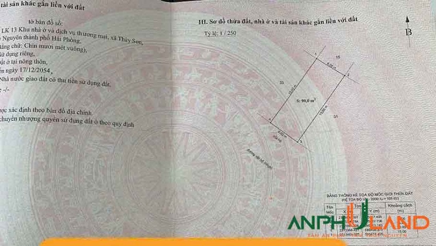 Chuyển nhượng lô đất KĐT Tân Quang Minh tại Phường Thủy Nguyên, TP Hải Phòng