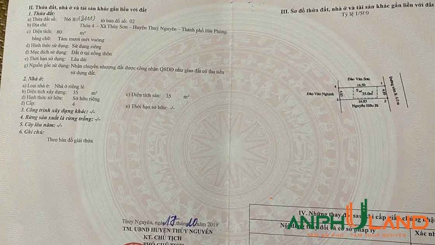 Chỉ 1 lô duy nhất, mua đất tặng nhà tại phường Thủy Nguyên, TP Hải Phòng