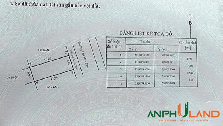 Chính chủ gửi bán lô đất  tại khu đấu giá An Trại, phường Hoà Bình (An Lư), TP Hải Phòng 