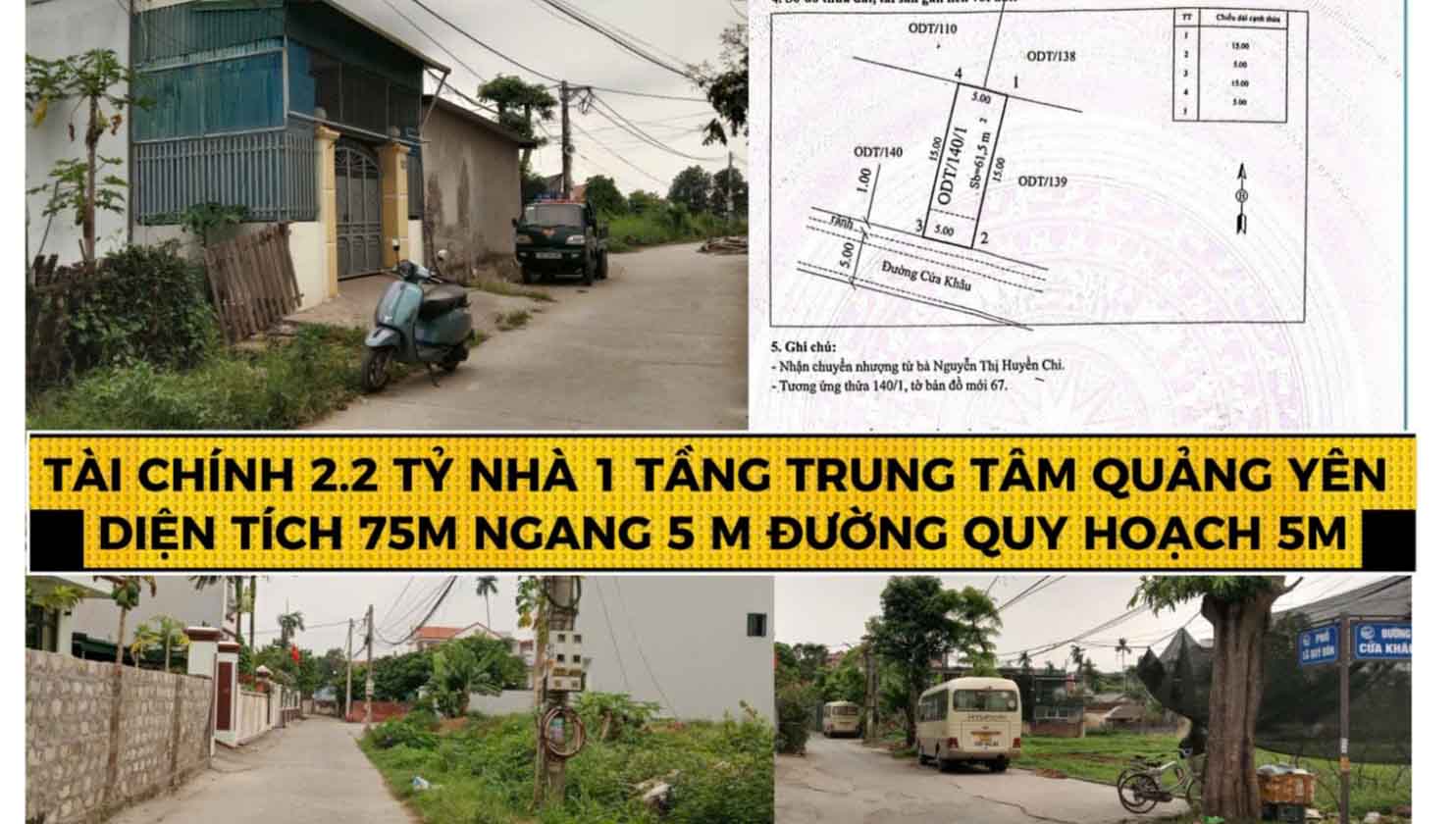 Chỉ với 2.2 tỷ sở hữu ngay nhà 1 tầng tại trung tâm Quảng Yên, Quảng Ninh