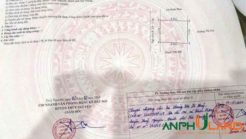 Cần bán căn nhà mới tinh tại Phường Thiên Hương (xã Kiền Bái cũ), TP Hải Phòng