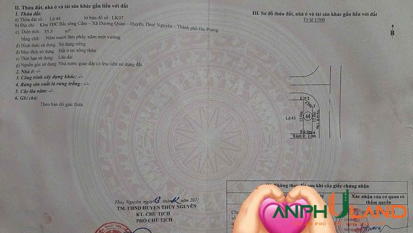 Chính chủ gửi bán lô góc 44 LK 7 TĐC Áp Tràn, Phường Thủy Nguyên, TP Hải Phòng