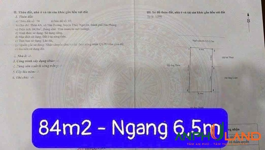 Cần bán siêu phẩm tuyến 2 mặt đường Máng Nước, Phường Thủy Nguyên, TP Hải Phòng