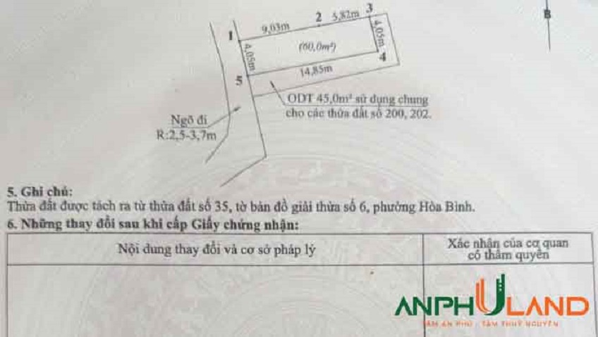 Chào bán 01 lô F0 tại Phường Hòa Bình, TP Hải Phòng