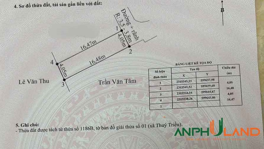 Chào bán 2 lô F0 Phường Hòa Bình (xã Thủy Triều), TP Hải Phòng