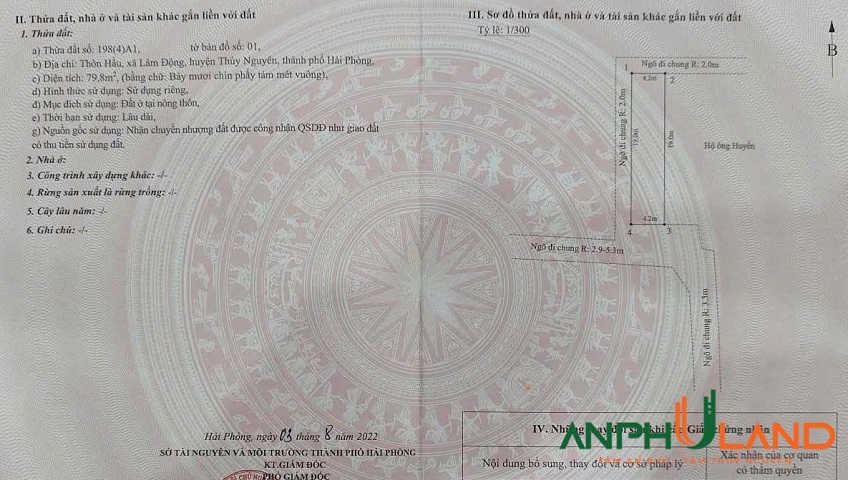 Bán lô góc 3 mặt thoáng cực đẹp tại phường Thiên Hương (Lâm Động), TP Hải Phòng