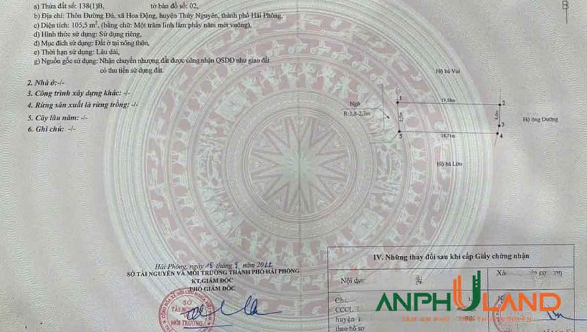 Chính chủ gửi bán lô đất đẹp không tỳ vết tại P. Thủy Nguyên (xã Hoa Động), TP Hải Phòng