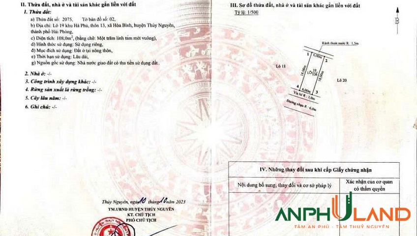 Chính chủ gửi bán lô đất đẹp tại TDP Hà Phú, phường Hoà Bình, TP Hải Phòng