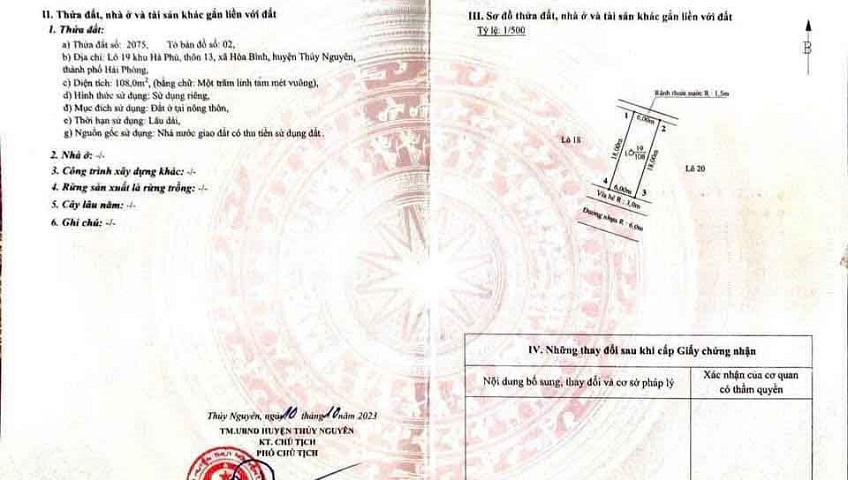 Chuyển nhượng lô đất đẹp tại đấu giá phường Hòa Bình, TP Hải Phòng