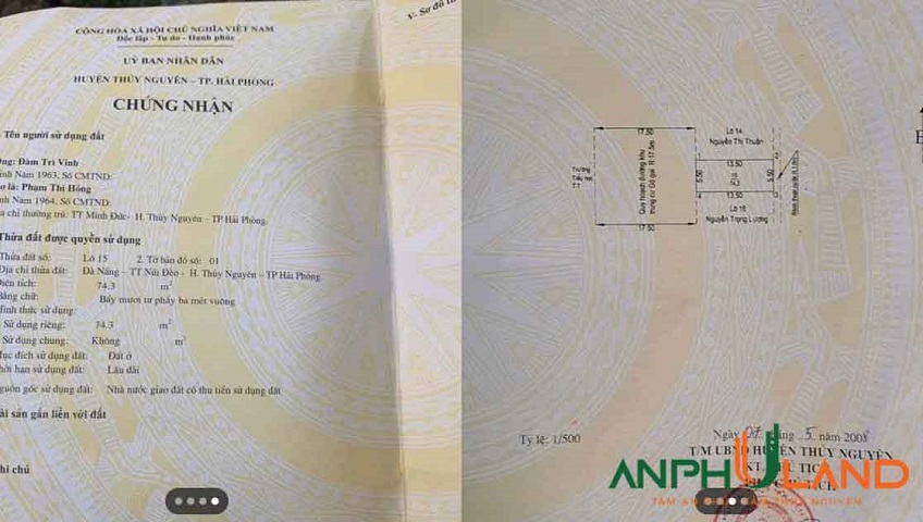 Duy nhất 1 lô trục thẳng tại Phường Thủy Nguyên (Núi Đèo), TP Hải Phòng