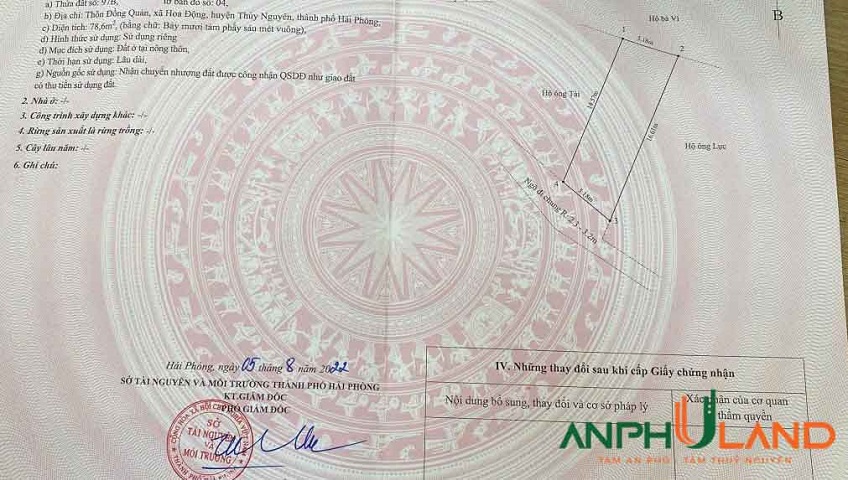 Cần bán hàng hiếm tại TDP Đồng Quán, Phường Thủy Nguyên, TP Hải Phòng