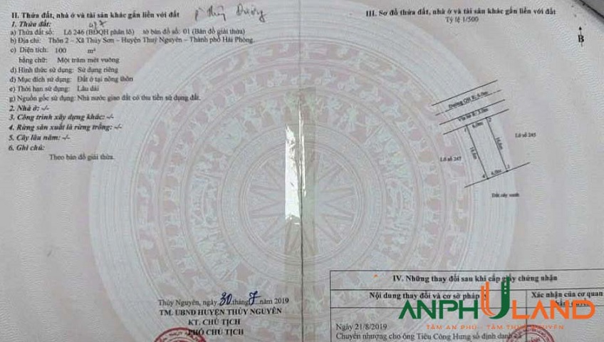 Bán lô đất 100m² khu Khau Da, phường Thuỷ Nguyên, TP Hải Phòng