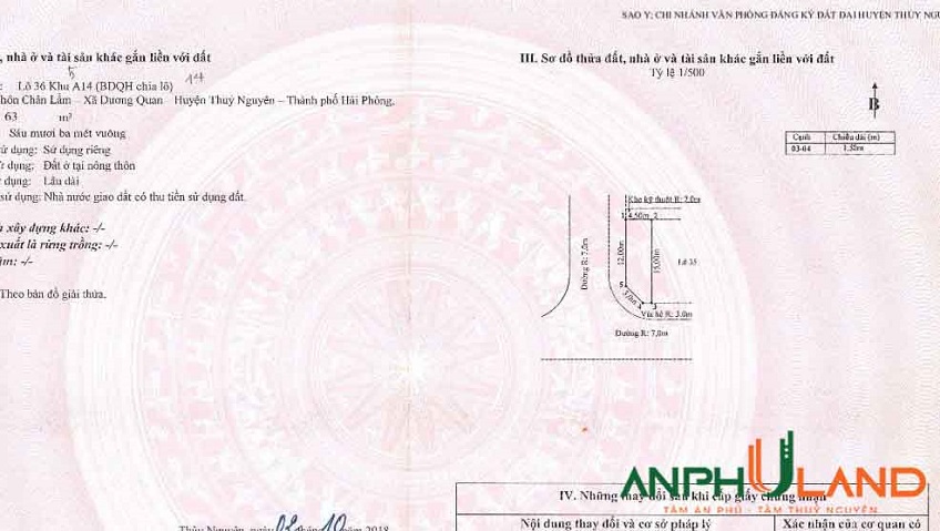  Bán lô đất hướng Nam 60m2 tại Khu A Bắc Sông Cấm Phường Thủy Nguyên, TP Hải Phòng