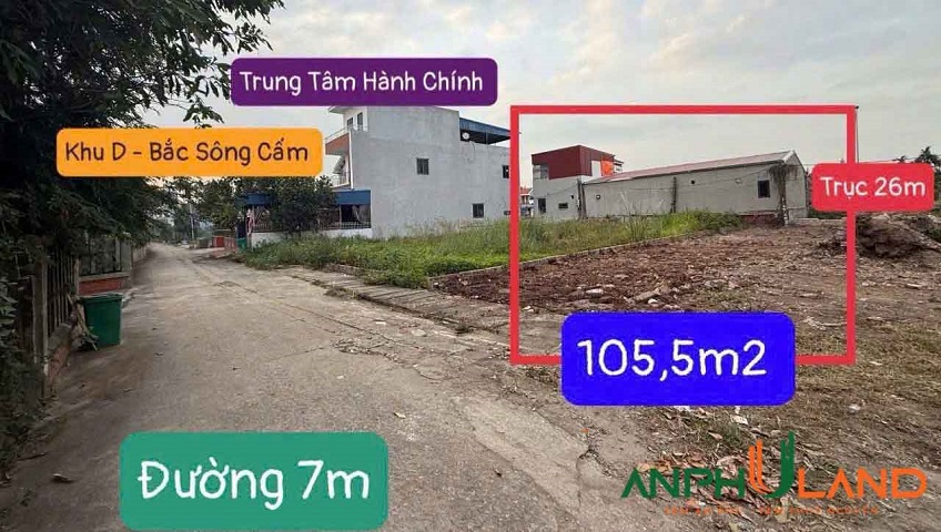 Bán lô đất đẹp 105.5m2 Phường Thủy Nguyên (xã Dương Quan), TP Hải Phòng