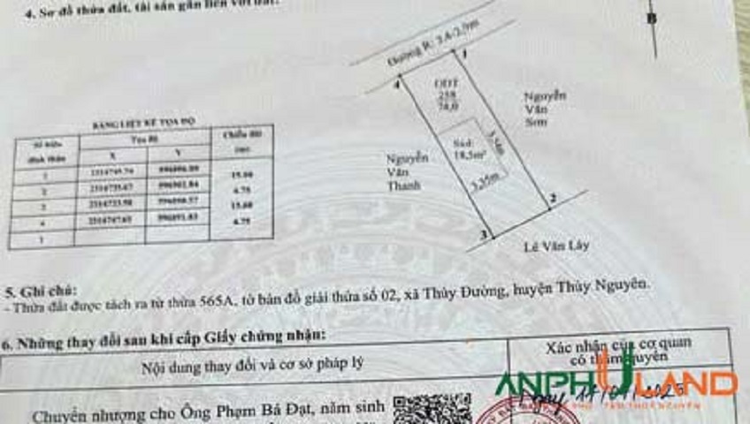 Chào bán lô đất đẹp long lanh sát sân bóng Thuỷ Đường, phường Thuỷ Nguyên, TP Hải Phòng