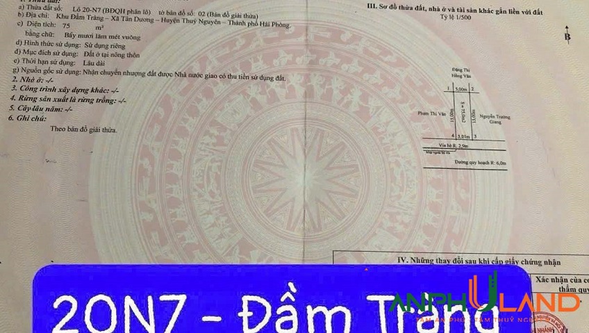 Bán lô đất đẹp khu Đầm Tràng, phường Thuỷ Nguyên, TP Hải Phòng