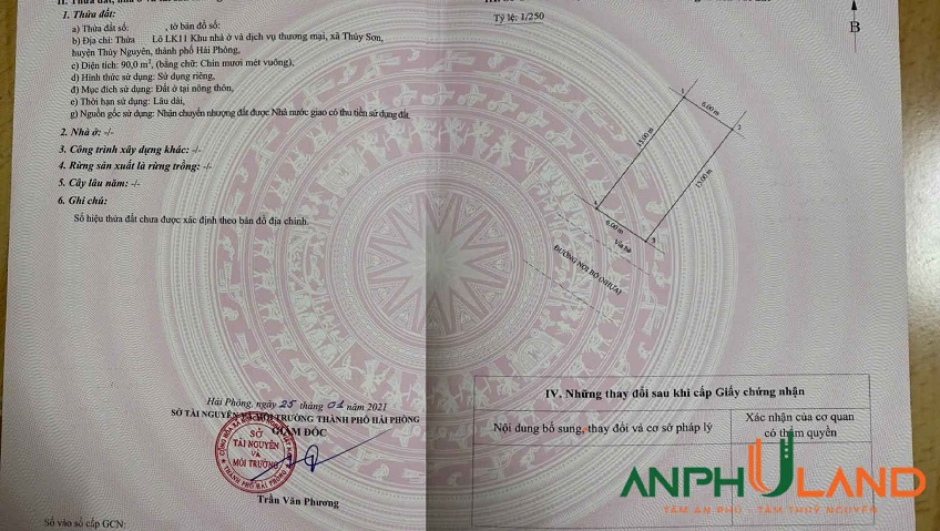 Chủ cần bán nhanh lô đất tại KĐT Xanh Quang Minh, Phường Thủy Nguyên, TP Hải Phòng