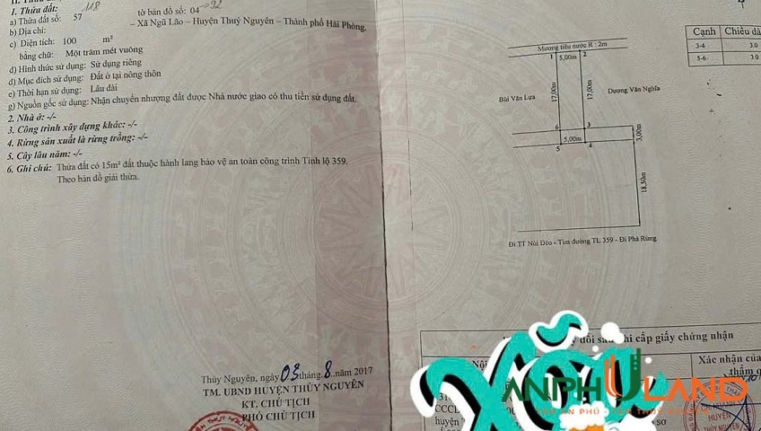 Bán lô đất giá siêu sốc tại mặt đường 359 phường Bạch Đằng (Ngũ Lão), TP Hải Phòng