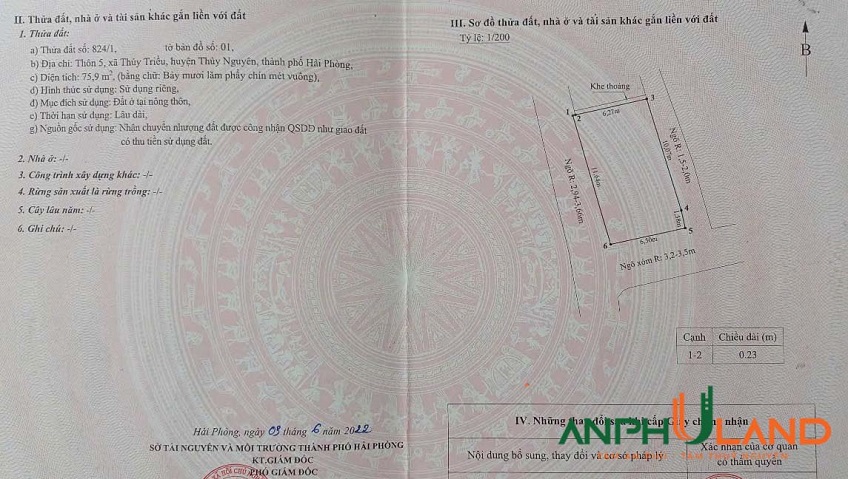 Bán lô góc 3 mặt tiền giá tốt tại phường Hoà Bình (Thuỷ Triều), TP Hải Phòng