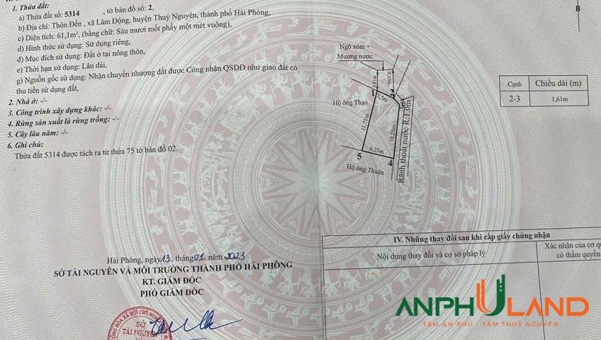 Chính chủ gửi bán lô đất tại phường Thiên Hương (Lâm Động), TP Hải Phòng
