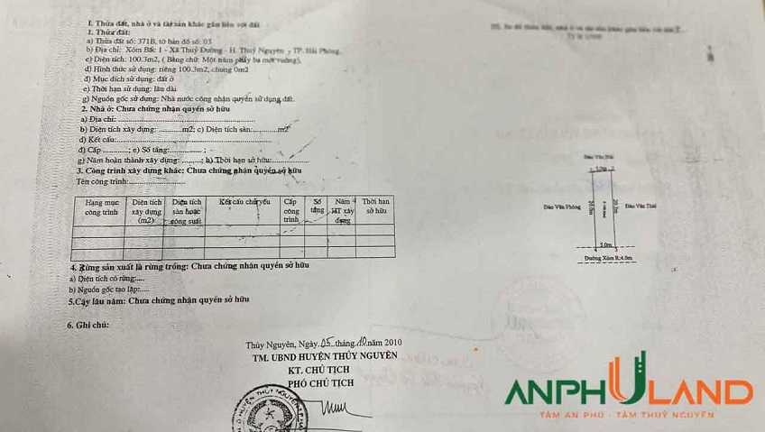 Chính chủ gửi bán lô đất Bấc 1 Phường Thủy Nguyên (xã Thủy Đường), TP Hải Phòng