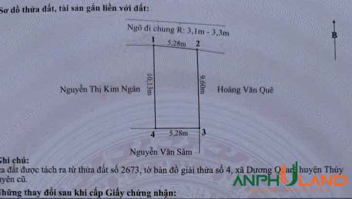 Cần bán đất TDP Áp Tràn, Phường Thủy Nguyên (xã Dương Quan), TP Hải Phòng