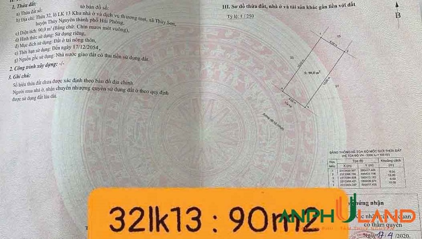 Cần bán đất tại Tân Quang Minh, KĐT xanh đáng sống nhất Phường Thủy Nguyên, TP Hải Phòng