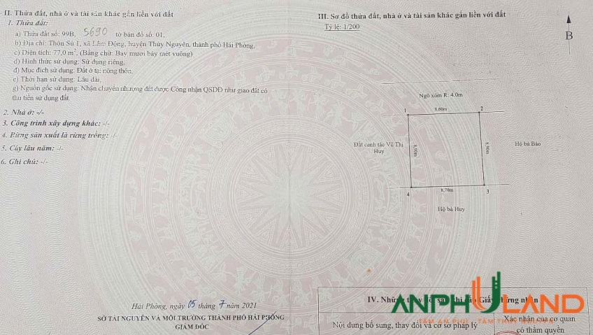 Bán đất mặt đường phường Thiên Hương (Lâm Động), TP Hải Phòng
