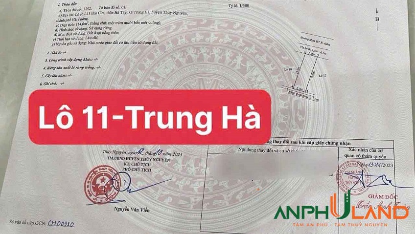 Chủ nhờ bán 1 lô đấu giá Phường Hòa Bình (xã Trung Hà), TP Hải Phòng