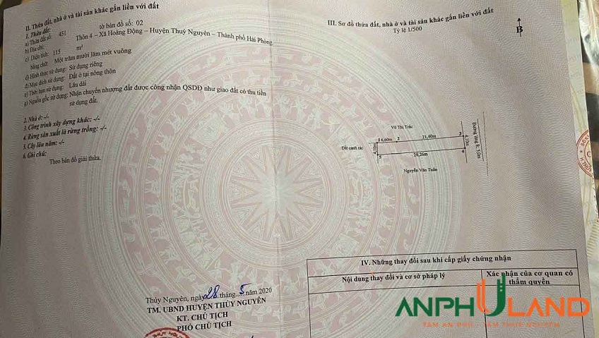 Cần bán lô đất đẹp tại Phường Thiên Hương (xã Hoàng Động), TP Hải Phòng