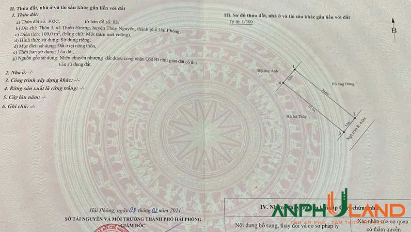 Chính chủ gửi bán lô đất tại TDP Thiên Hương 3, phường Thiên Hương, TP Hải Phòng