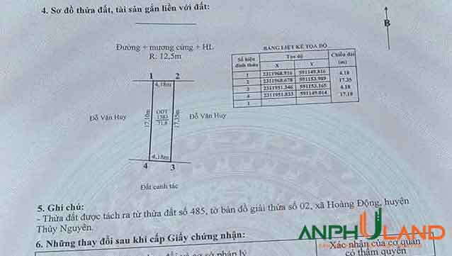 Cần bán đẹp tại Phường Thiên Hương (xã Hoàng Động tên cũ), TP Hải Phòng