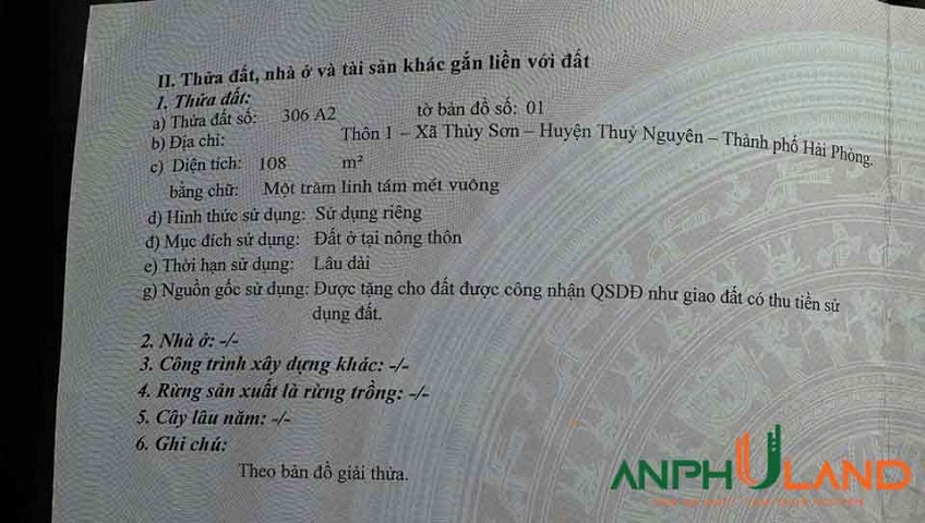 Chính chủ bán đất mặt đường 359 Phường Thủy Nguyên (xã Thủy Sơn), TP Hải Phòng
