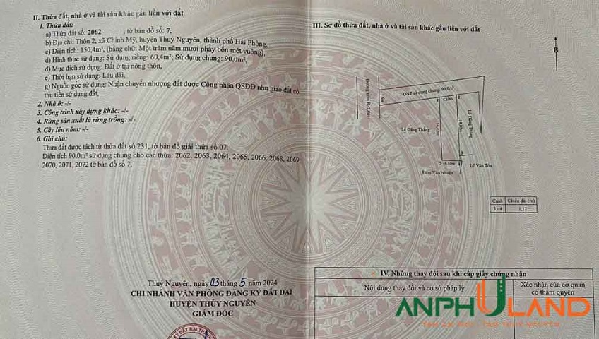 Cần bán lô đất đẹp tại TDP 2, Phường Lê Ích Mộc (xã Chính Mỹ), TP Hải Phòng