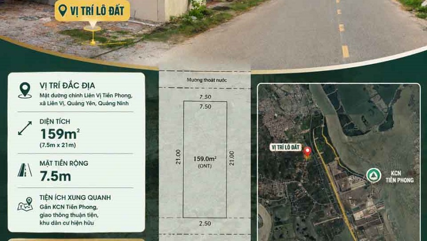Cần bán lô đất mặt đường chính Liên Vị, Tiền Phong, Quảng Yên, Quảng Ninh