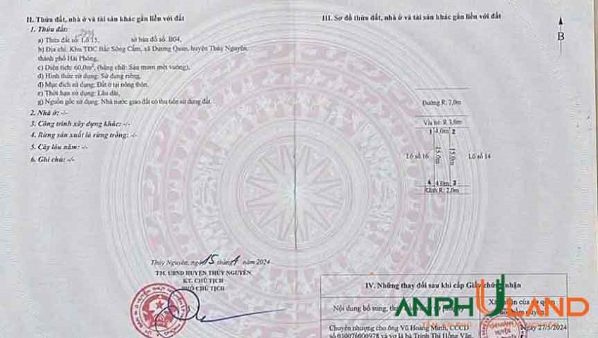 Cần bán lô đất đẹp giá tốt TĐC khu B Bắc Sông Cấm, Phường Thủy Nguyên, TP Hải Phòng