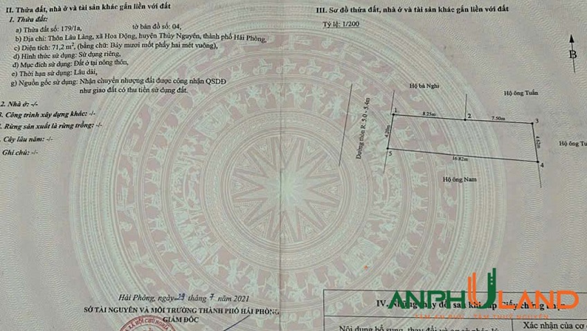Bán đất trục xương cá đẹp nhất nhì phường Thuỷ Nguyên (Hoa Động), TP Hải Phòng