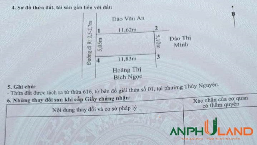 Chào bán 2 lô liền nhau tại phường Thuỷ Nguyên (Tân Dương), TP Hải Phòng 