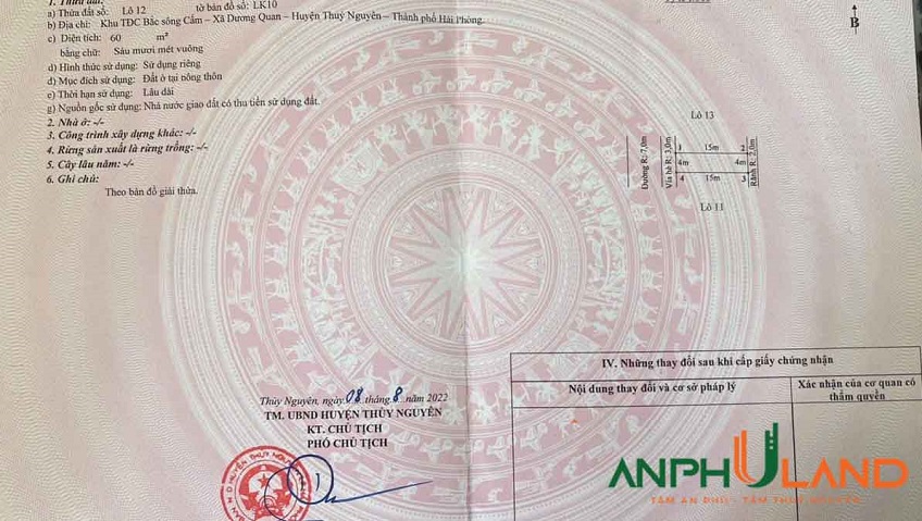 Cần bán lô đất hàng hiếm tại TĐC Áp Tràn, Phường Thủy Nguyên, TP Hải Phòng